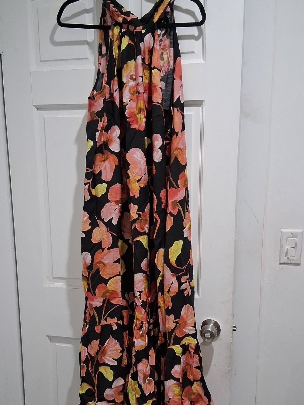 torrid Black Maxi Dress with Peach & Yellow Floral Print